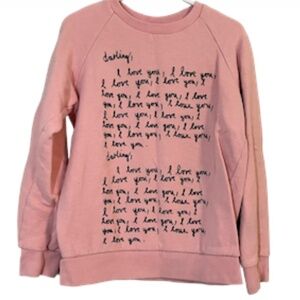 Beau Loves Kids Sweatshirt Size 6 Pink Love Letter Valentines Preppy Modern 80s